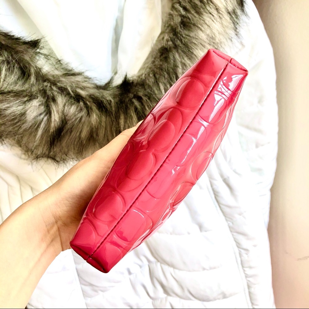 Coachauthentic Pink Pattern Leather Wristlet - image 5